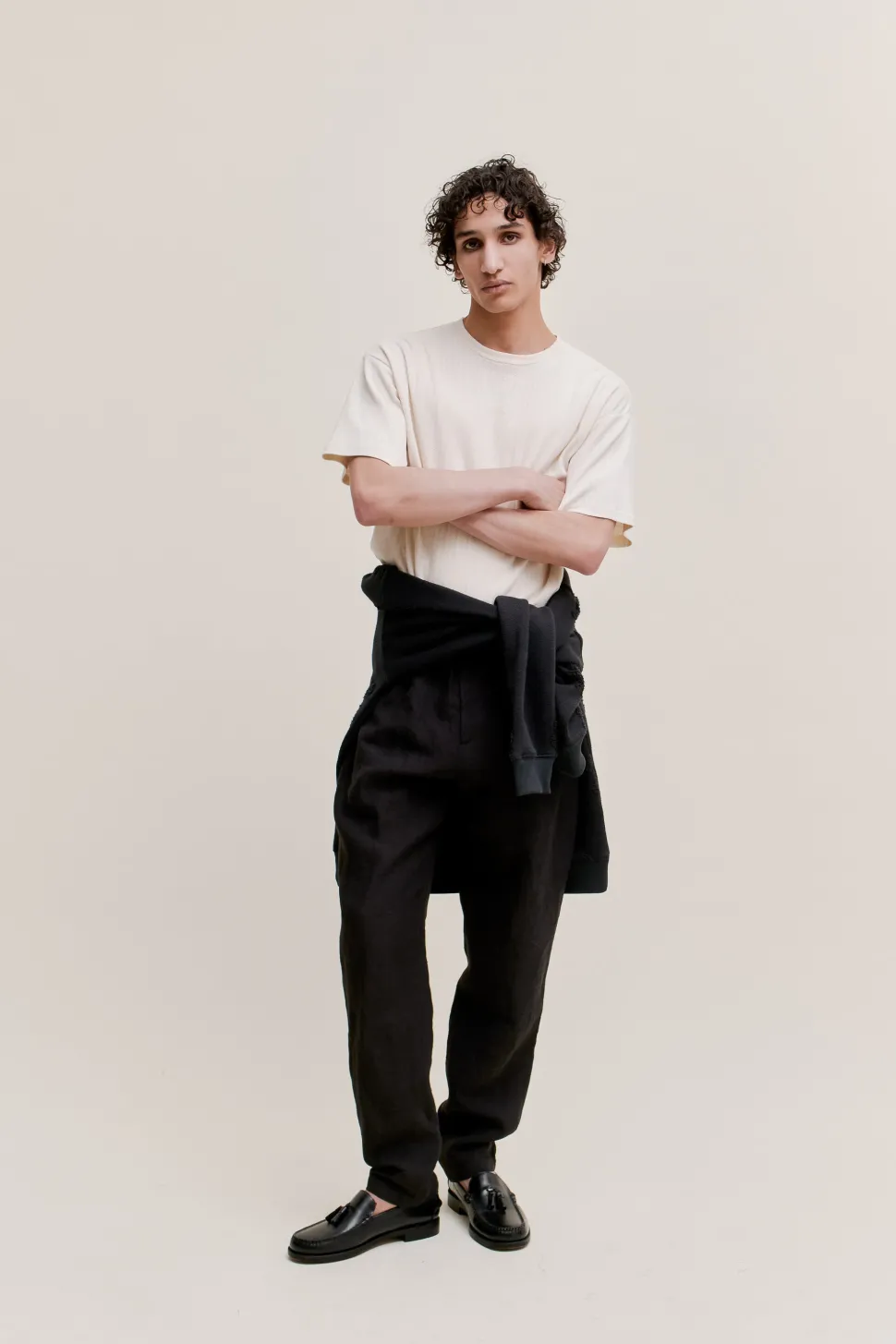ELASTICATED WIDE TROUSERS
