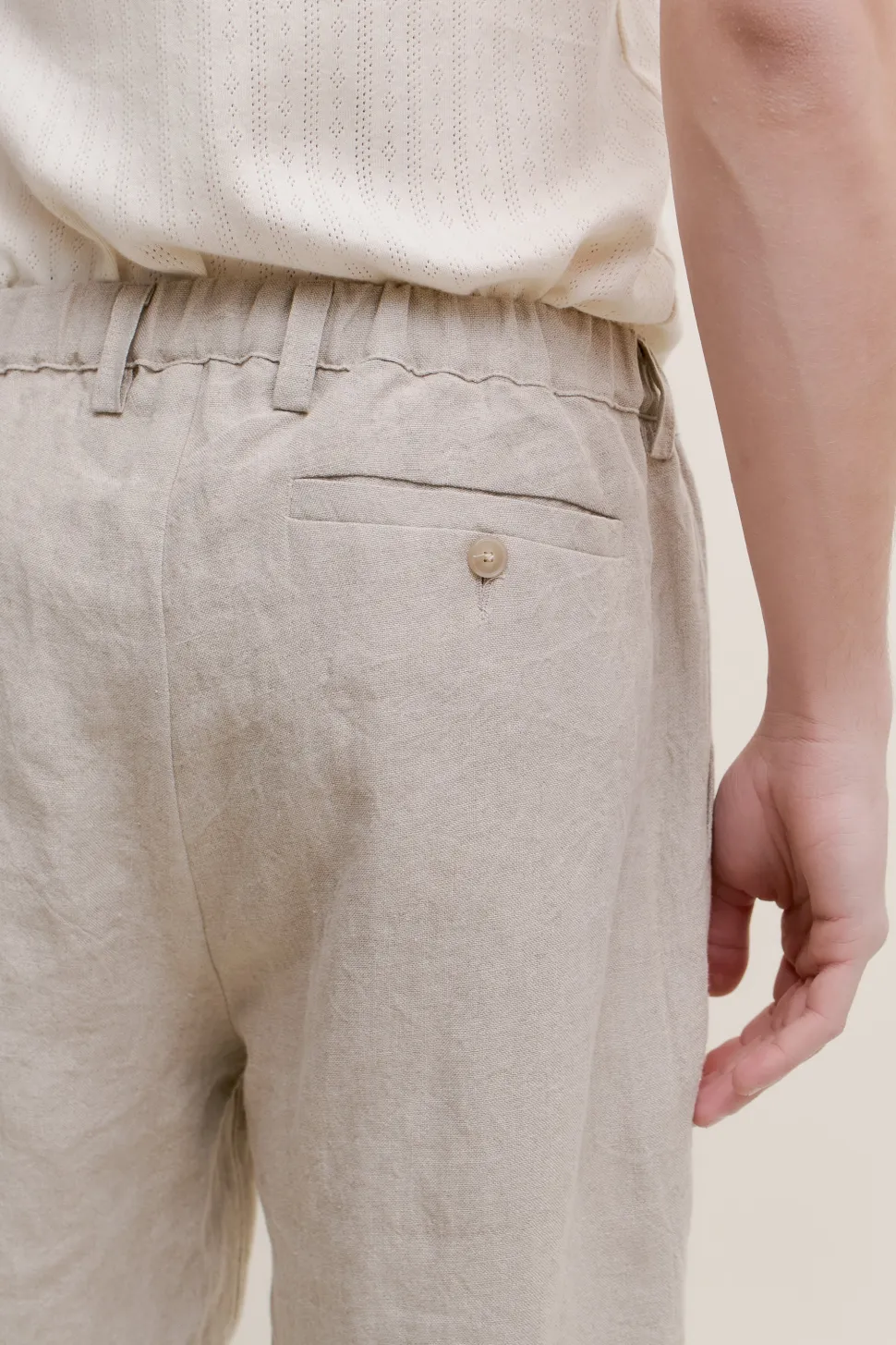 ELASTICATED WIDE TROUSERS