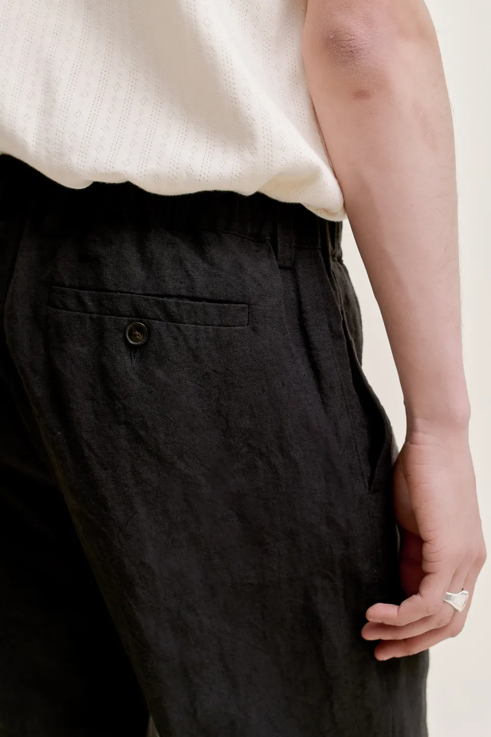 ELASTICATED WIDE TROUSERS